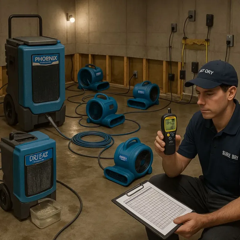 Structural Drying and Dehumidification process in Fort Gibson, OK